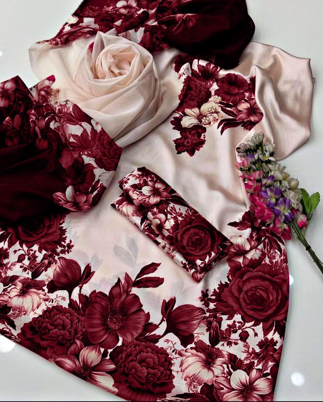 3pc lulusar Silk Fabric