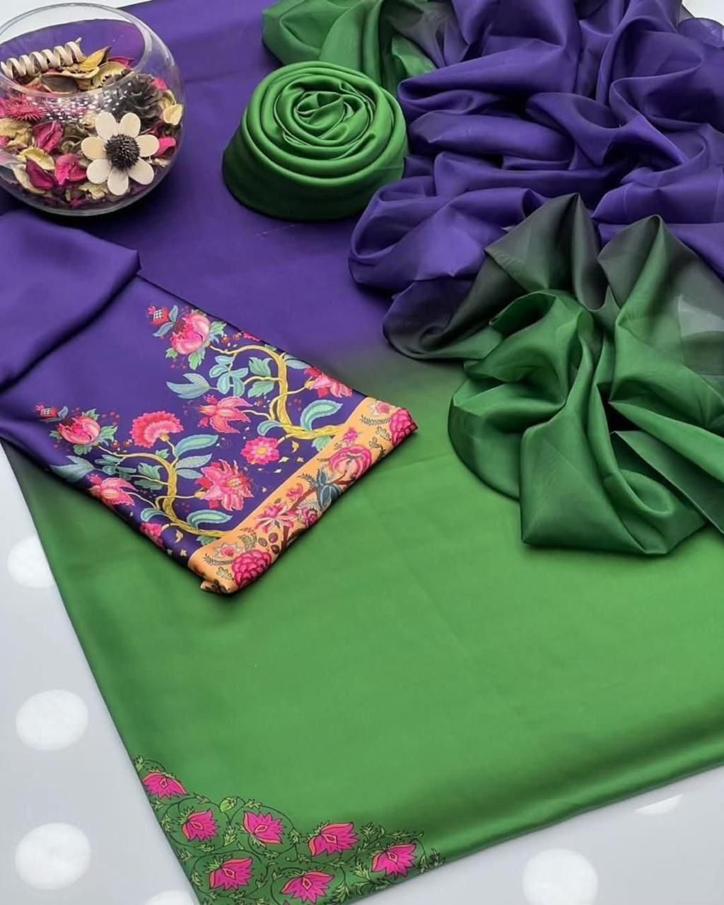 3pc lulusar Silk Fabric