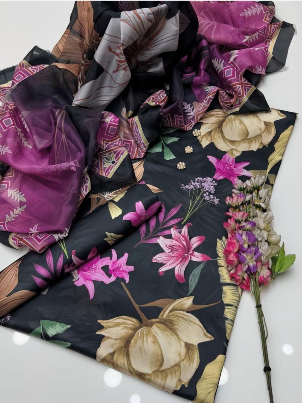 3pc lulusar Silk Fabric