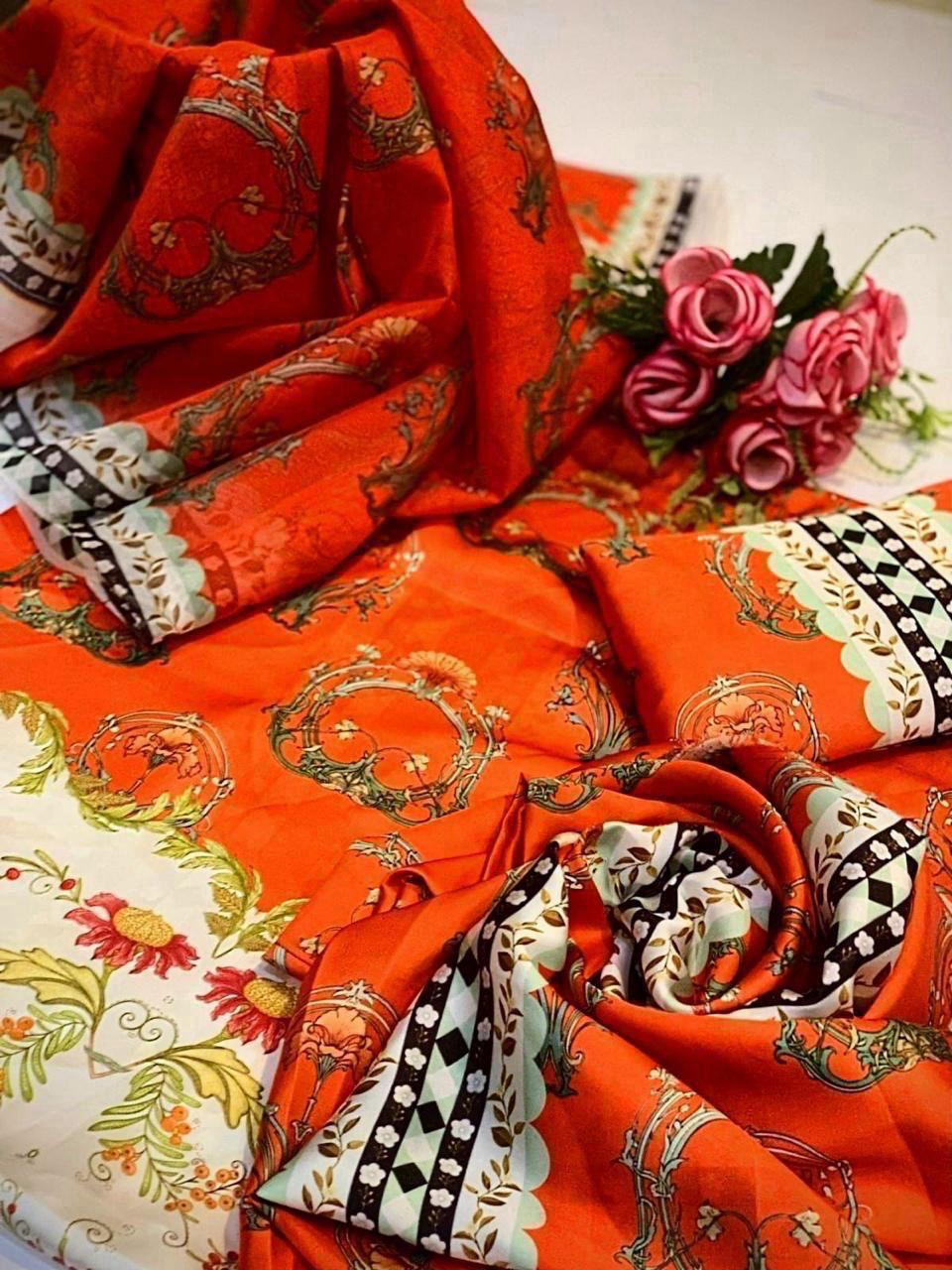 3pc lulusar Silk Fabric