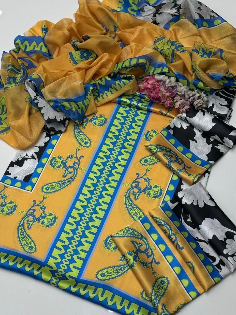 3pc lulusar Silk Fabric