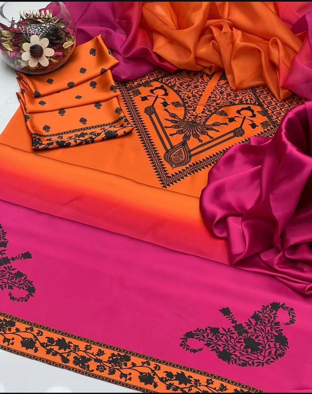 3pc lulusar Silk Fabric