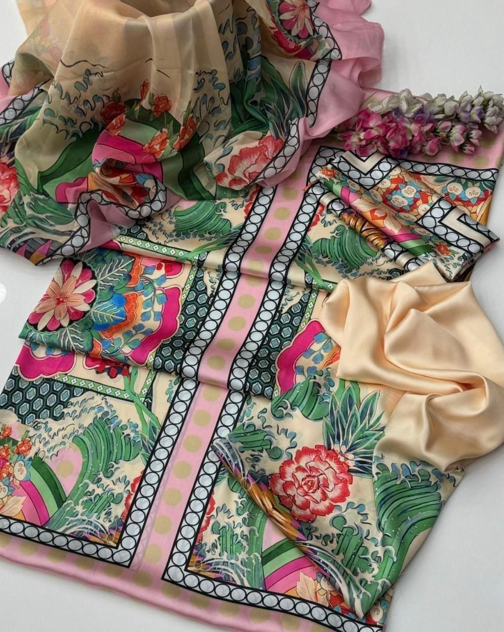 3pc lulusar Silk Fabric